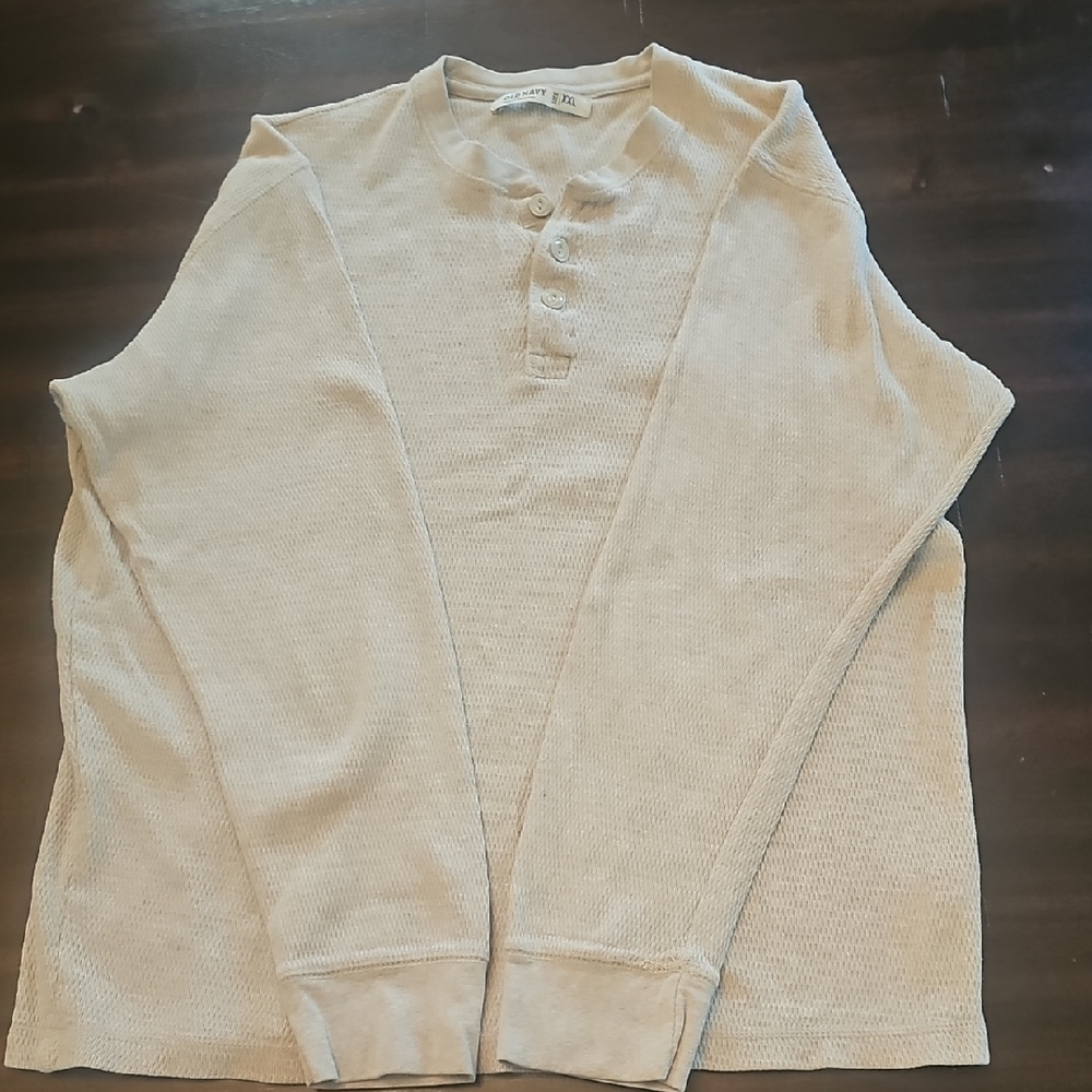 Old Navy Beige Henley Shirt